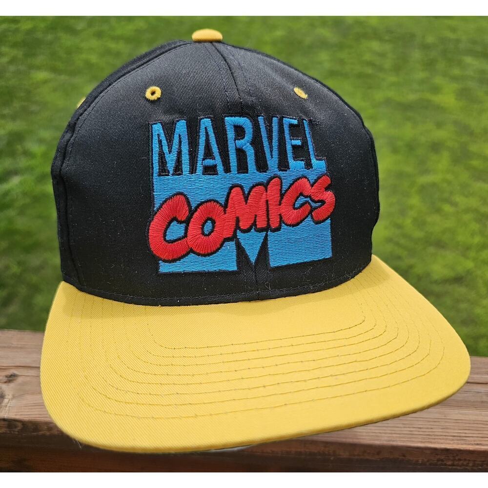 Vintage Marvel Comics Embroidered AANCO Big Logo Blockhead Snapback Hat 1993